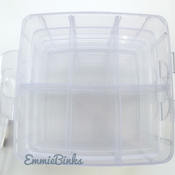 NWT 2 Transparent Clear 18 Grid 3 Layer Stackable Storage Carrying Containers - Picture 4 of 13